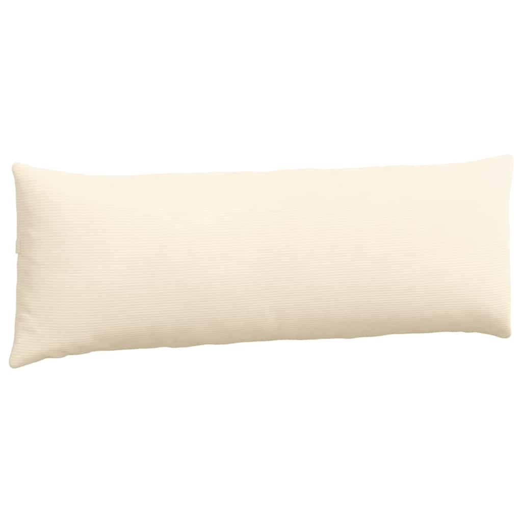 Sofa Pillows 2 pcs Cream 120 x 40 cm Corduroy Fabric